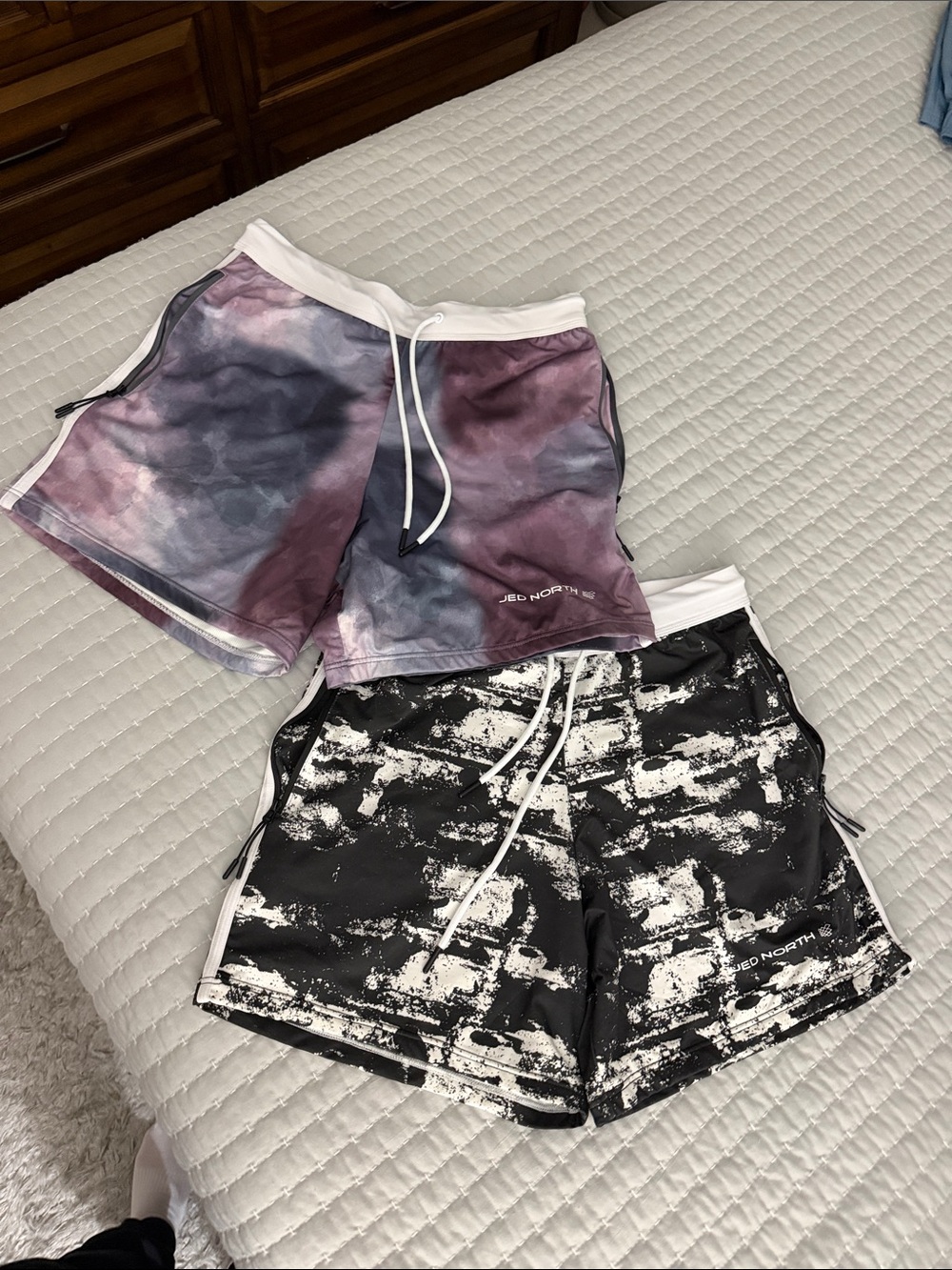 Jed North Tie-Dye Purple & Black Graphic Athletic Shorts Duo